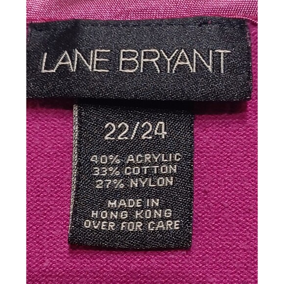 Lane Bryant Women's Pink Knit Satin Trim Snap Closure Cardigan Sweater 22/24 - Picture 4 of 6